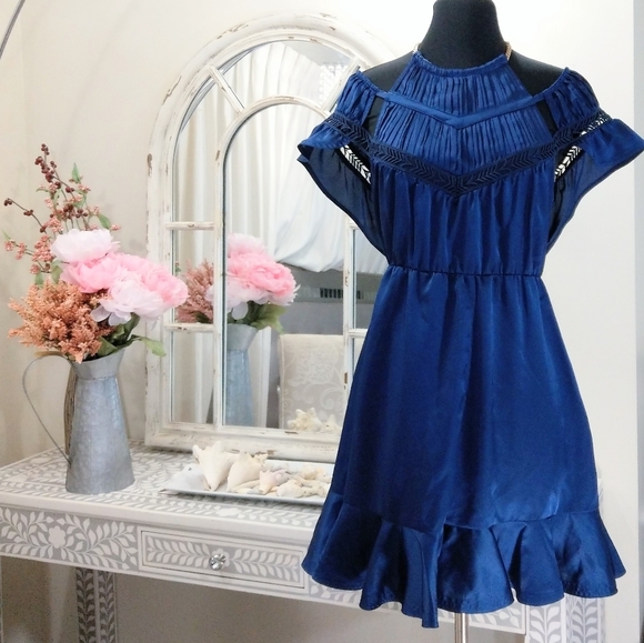 🍒NWT🍒 SELF PORTRAIT SATIN MINI DRESS - Picture 2 of 12